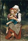William Bouguereau Famous Paintings - Breton Brother and Sister